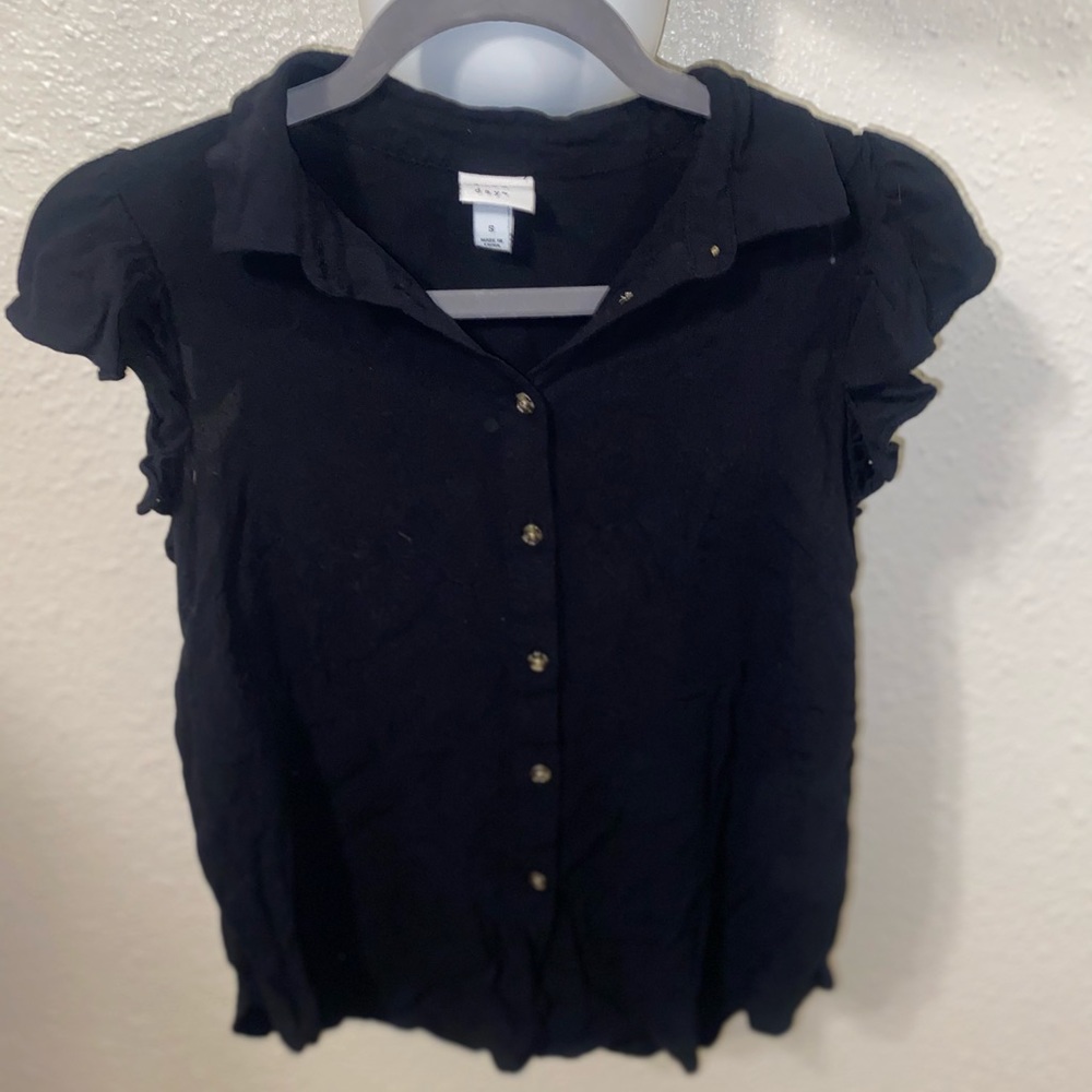 black button up blouse